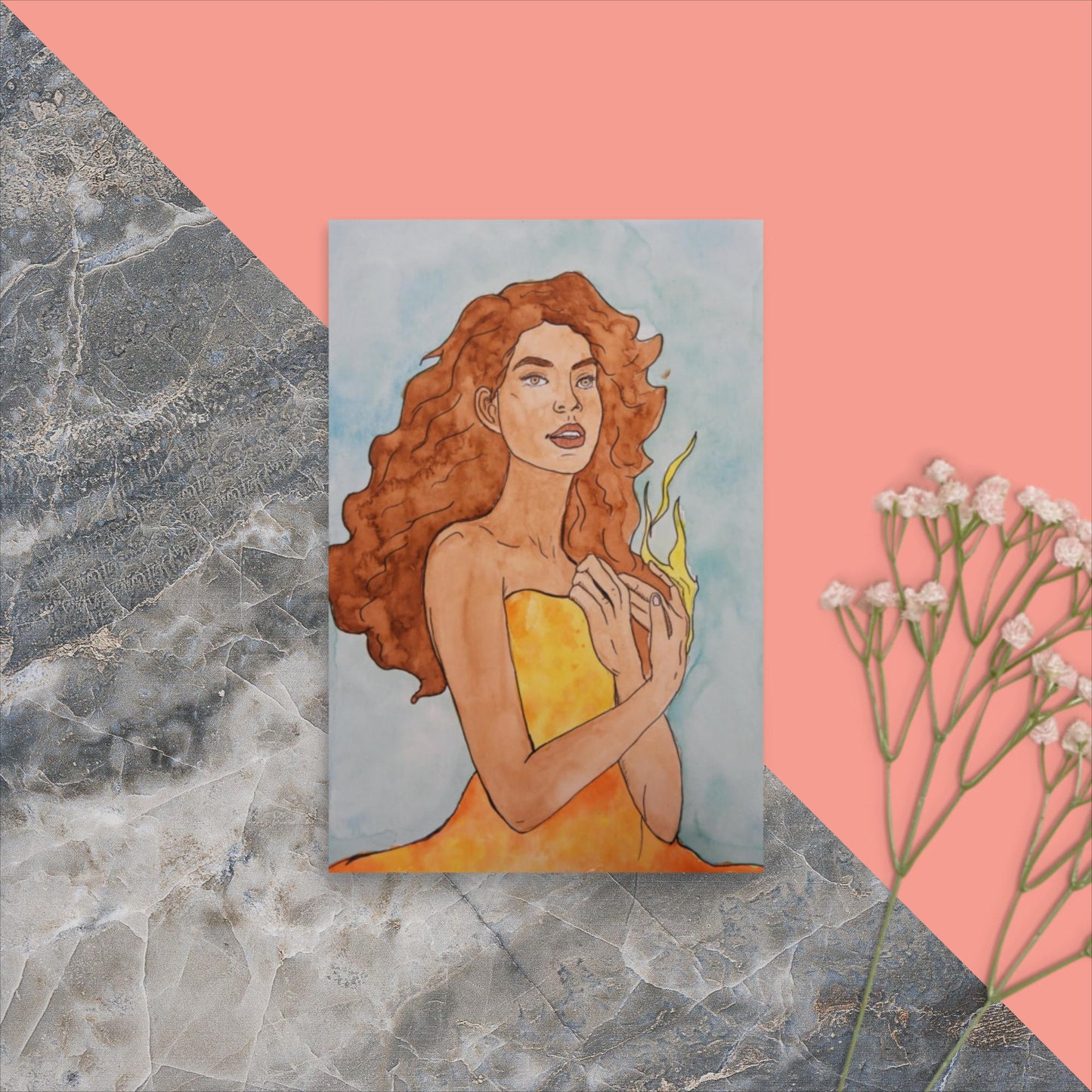 Fire - Watercolor Poster Print