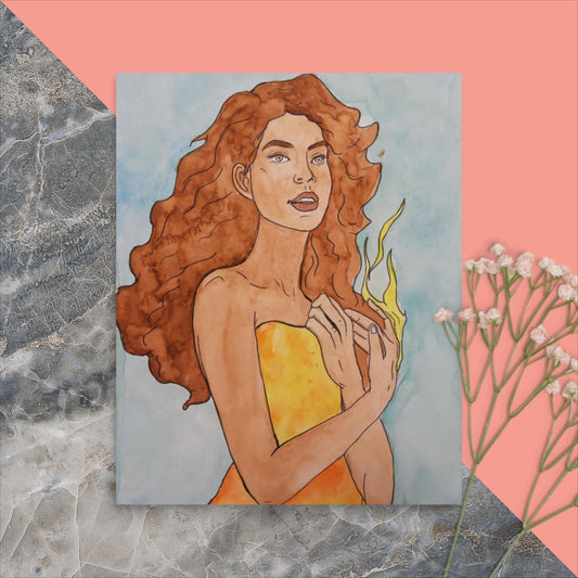Fire - Watercolor Poster Print