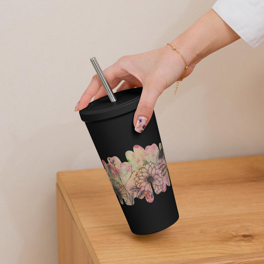 Watercolor Tumbler & Straw