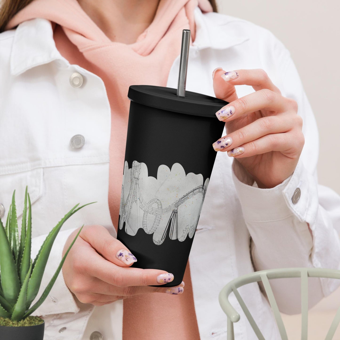 Watercolor Tumbler & Straw