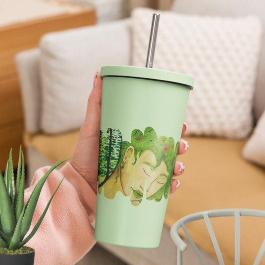 Watercolor Tumbler & Straw