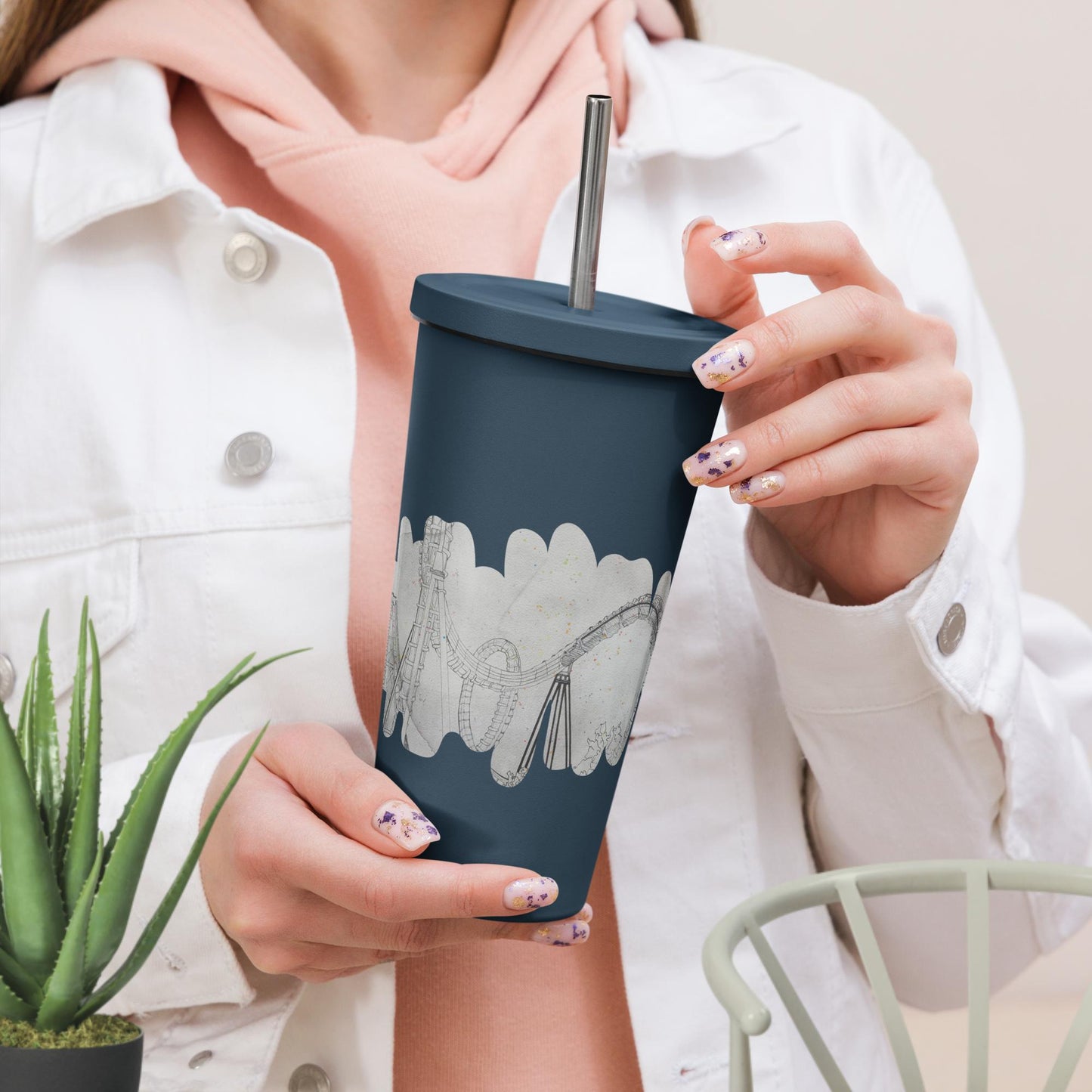 Watercolor Tumbler & Straw