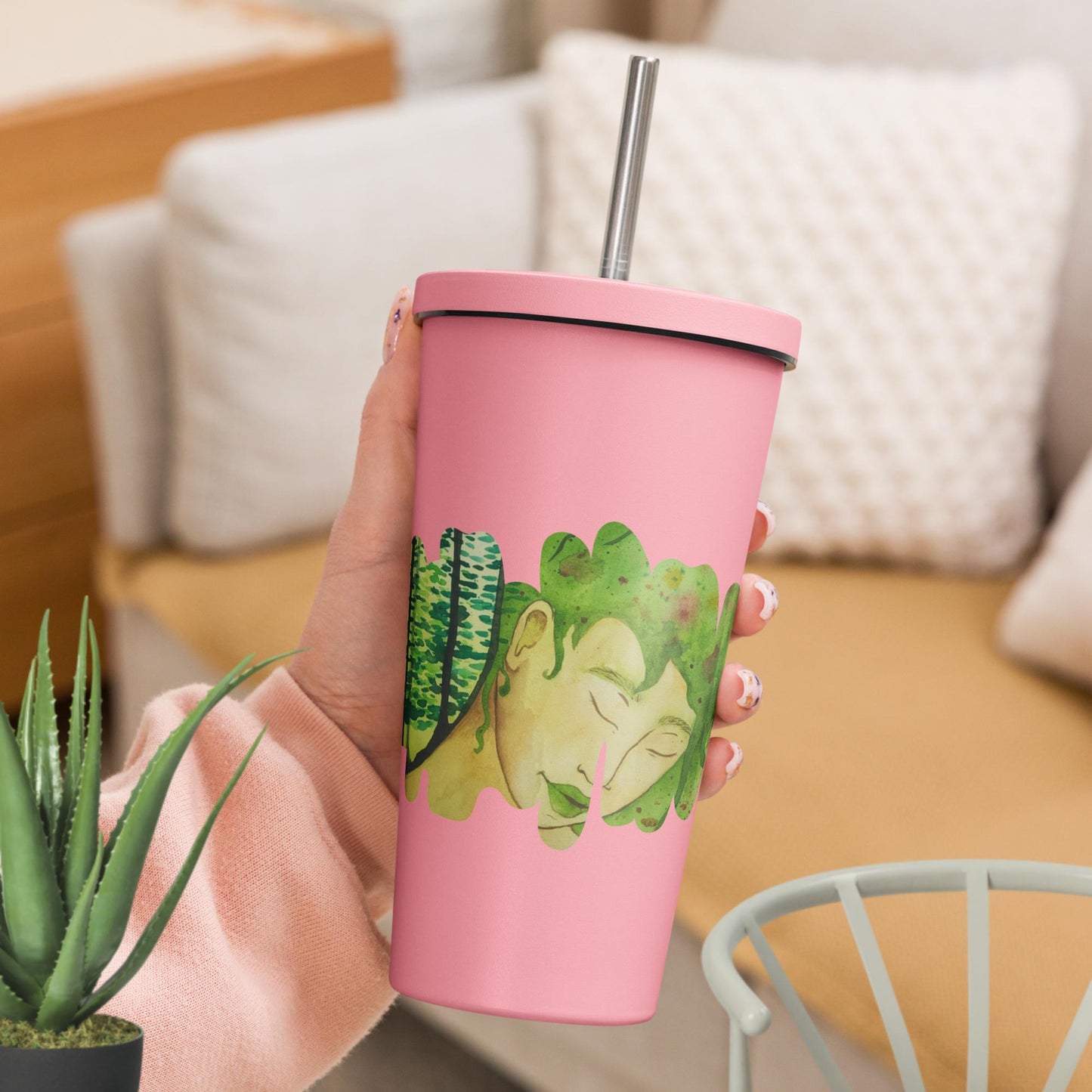 Watercolor Tumbler & Straw