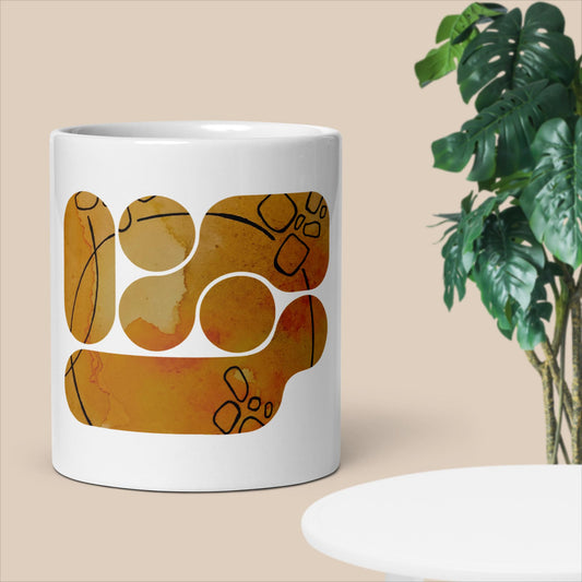 Orange Watercolor - White glossy mug